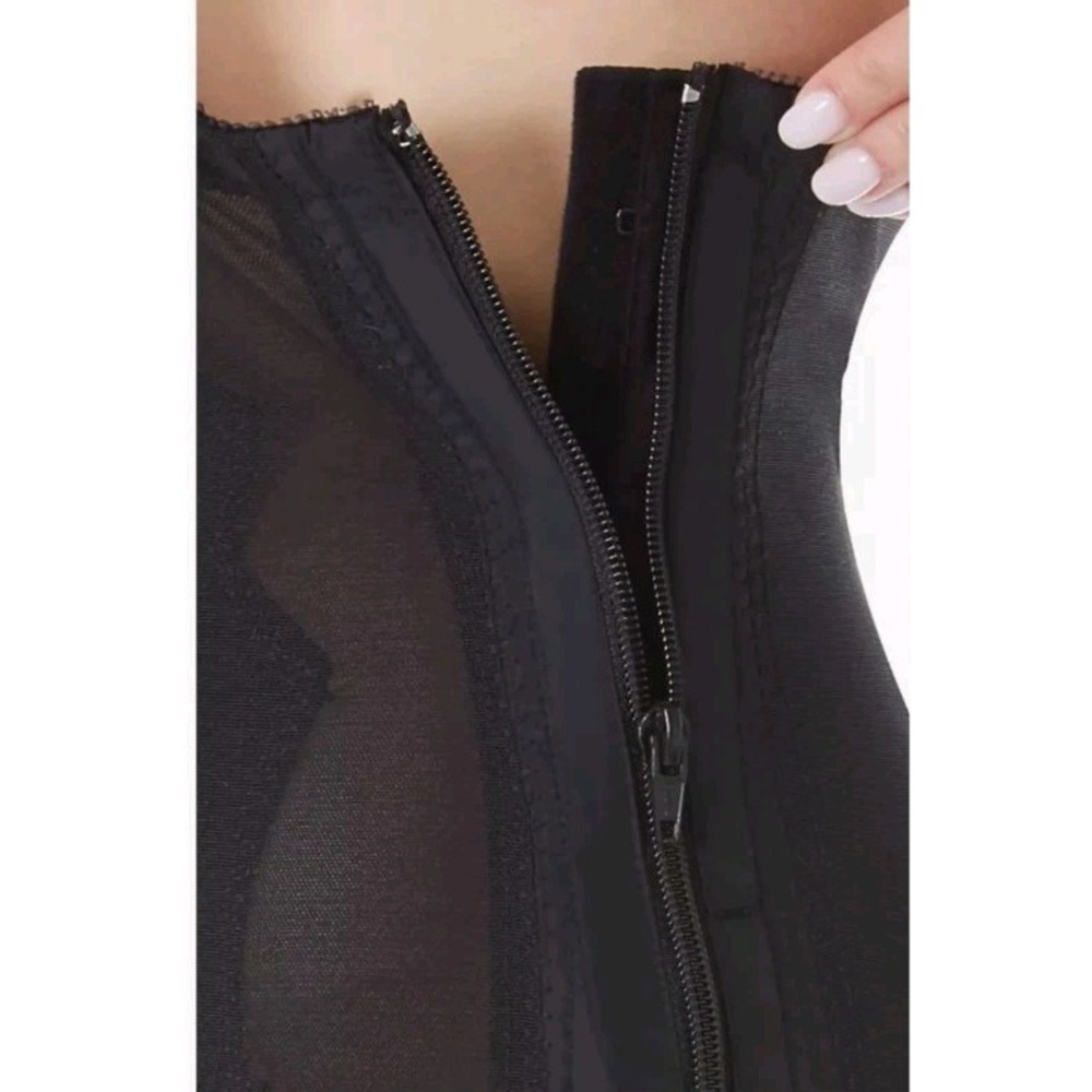 Rago 1294 Black Open Bottom Girdle Shapewear Size Large 30 Zipper Garter Straps - Picture 5 of 12